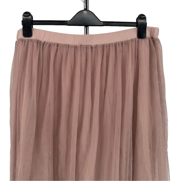 Garnet Hill Tan Blush Tulle Ballerina Midi Skirt size XL - Picture 4 of 10